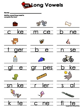 My Short and Long Vowel - Fill in the Blank by Courtney McKerley