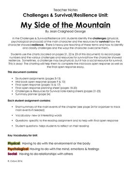 Preview of My Side of the Mountain Guided Reading Book Group