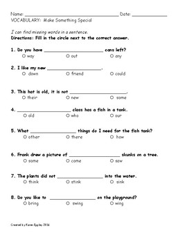 My Sidewalks Level A Unit 4 Week 2 Vocabulary Test by Karen Eppley