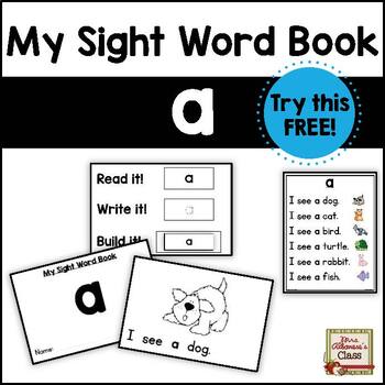 Preview of My Sight Word Book - "a" {FREE}