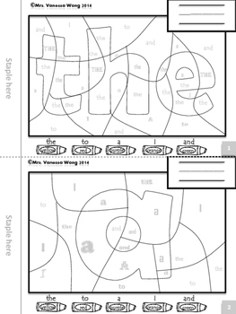 My Sight Words Coloring Book Pre-primer level Full version by Mrs Wong