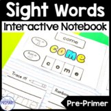 Pre Primer List, Sight Word List Practice Activity, Kinder