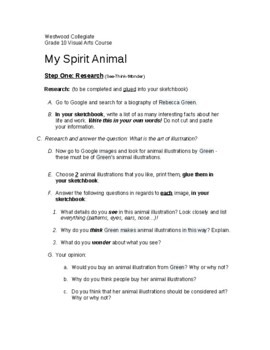 My Spirit Animals by Visual Arts and More | TPT