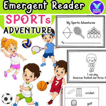 Preview of My Sports Adventures - Sport Emergent Reader Kindergarten & First Grade