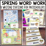 Preschool Spring Word Work and Writing Stations