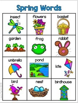  Spring Vocabulary  by Laura Martin Teachers Pay Teachers
