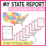 My State Report Template 3rd 4th 5th grade ELA 50 States *