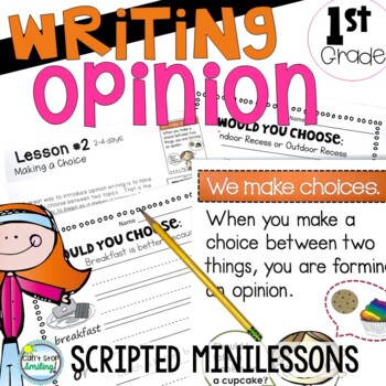 Opinion Writing Kindergarten and Grade 1 by Can't Stop Smiling | TpT