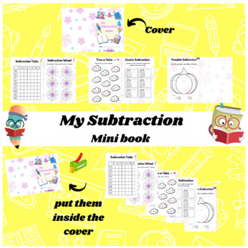 Preview of My Subtraction book- practice book| Math book | Subtraction without Regrouping.