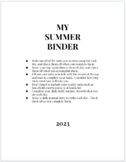 My Summer Binder - Healthy Habits Binder - Planner, Journa