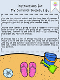 My Summer Bucket List Freebie