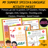 Summer Speech and Language Activity Packet