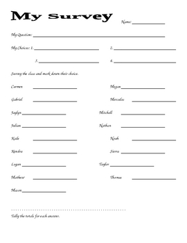 Preview of My Survey Sheet