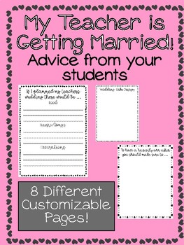 Preview of My Teacher is Getting Married! Advice and Activities for Students