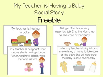Preview of My Teacher is Having a Baby Social Story for Autism, ABA, Special Education