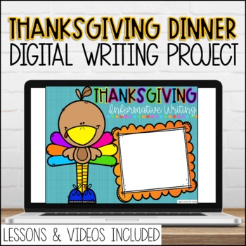 Preview of Digital Thanksgiving Google Slides Informative Writing Prompt and Videos