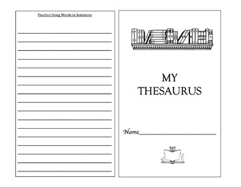 Preview of My Thesaurus: A Booklet For Better Words