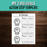 My Top Goals Printable | Goal Setting and Action Step Writ