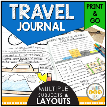 Kids Travel Journal, Travel Journal Printable, Vacation Journal