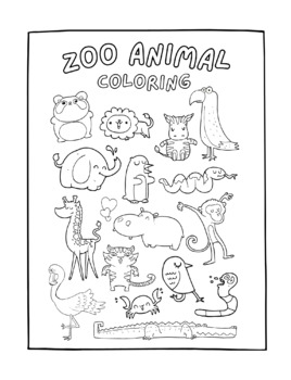 Zoo Coloring Teaching Resources | TPT