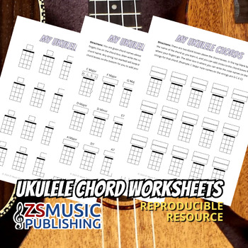 Preview of My Ukulele Chords - 3 Worksheets for Chord Notation