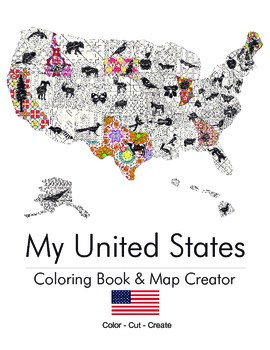 Preview of My United States. Black & White Coloring Book & Map Creator.