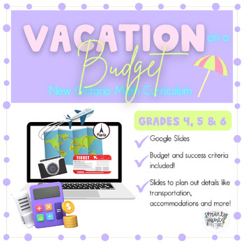 Preview of My Vacation on a Budget Financial Literacy Project - 2020 Math Ontario