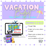 My Vacation on a Budget Financial Literacy Project - 2020 
