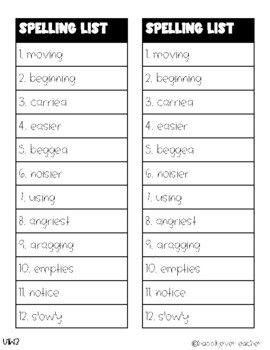 My View 3rd Grade Unit 1 Spelling List by HappilyEverTeacher | TPT