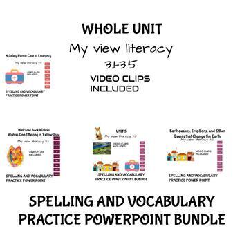 Preview of My View Literacy Spelling and Vocabulary Whole Year