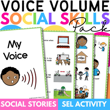 Preview of Voice Regulation Volume Social Skill Story Pack with Voice Level Activity
