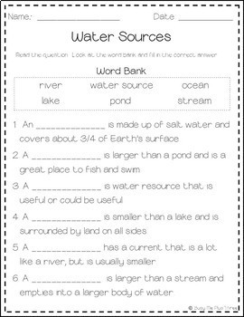 all about water sources book game posters worksheets rivers