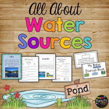 Preview of All About WATER SOURCES Book Game Posters and Worksheets Rivers Lakes Oceans