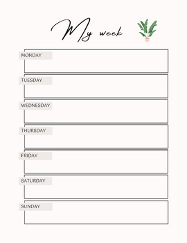 My Week by Whole Brain Fun | TPT