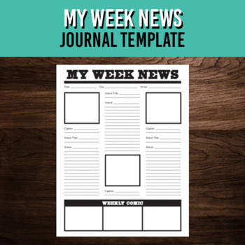 My Week News Journal Template Newspaper Layout By Creating2learn