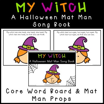 Preview of My Witch: A Halloween Mat Man Song Book & Core Word Board
