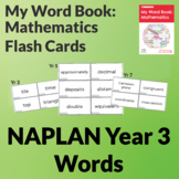My Word Book: Mathematics Flash Cards - NAPLAN Year 3 Words