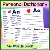 Student Dictionary My Words Book - with Frequently Used Wo