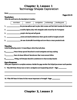 Preview of My World: Building Our Country, Chapter 2 Worksheets