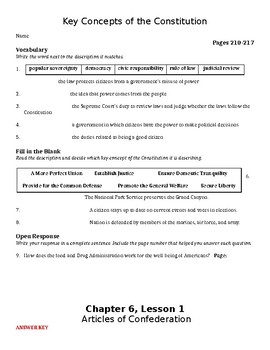 My World: Building Our Country, Chapter 6 Worksheets by Jordyn Knudsen