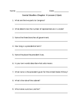 Preview of My World Social Studies Ch. 2 Lesson 4 Quiz