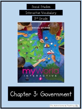 Preview of My World Social Studies Vocabulary Sheet (Chapter 3) Government