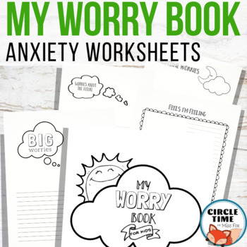 Preview of Coping with Stress and Anxiety Worksheets, My Worry Book