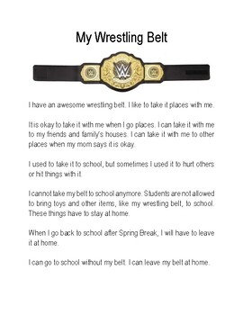 Preview of My Wrestling Belt Social Story