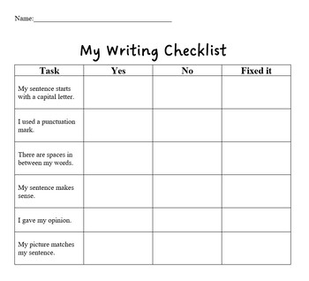 Preview of My Writing Checklist