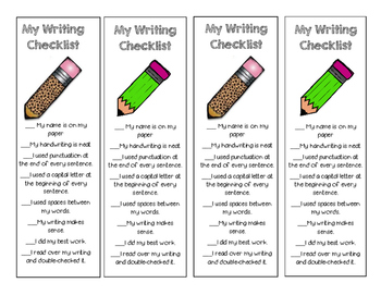 my writing checklist