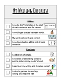 My Writing Checklist Publishing Elementary Writing Center 