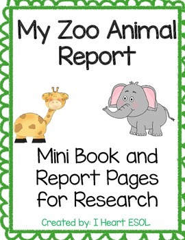 My Zoo Animal Report- Mini Book and Report Pages for Shared Research