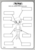 My body: 30 new worksheets for My Body Kindergarten topic