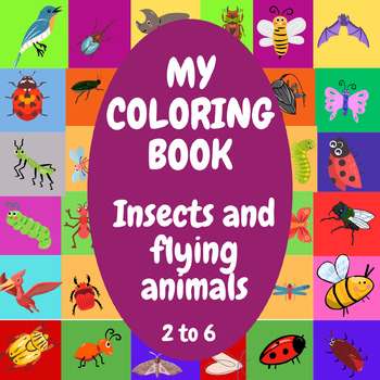 Preview of My coloring book, Insects and flying animals